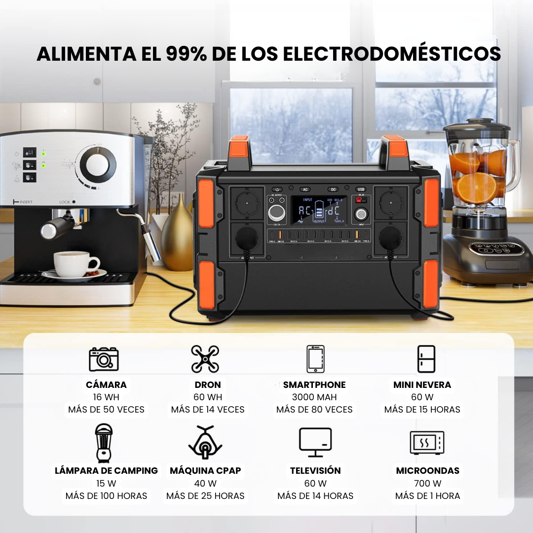 Estación de Energía Portátil F132 | 1000 W, 1048 Wh
