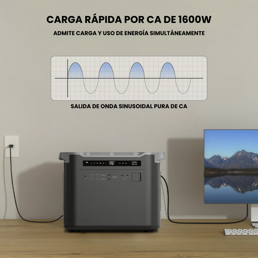 Estación de Energía Portátil S25 | 2000 W, 1997 Wh