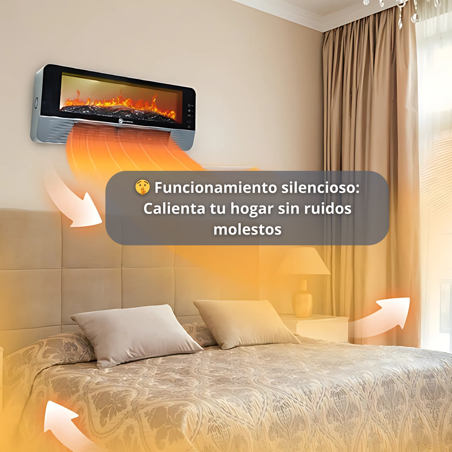 Calefactor Cerámico 2.000w Efecto Chimenea con Mando