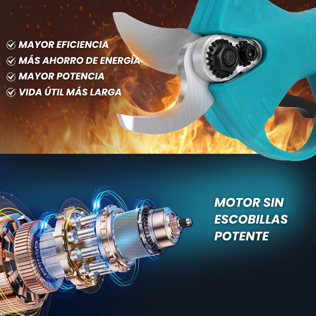 Tijera de Poda Eléctrica Portátil con Pértiga de Extensión