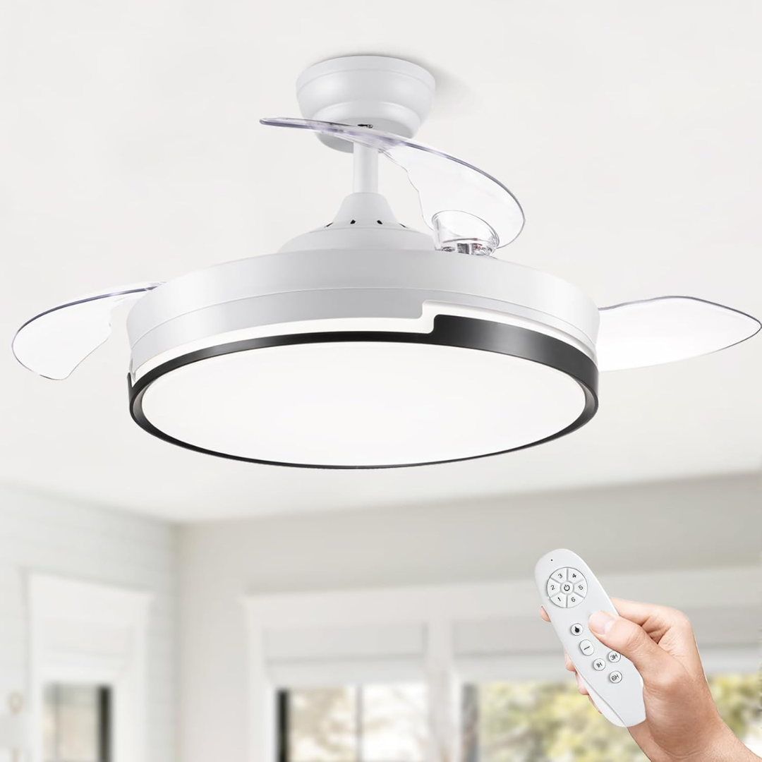 Ventilador Retráctil de Techo con Luz Regulable