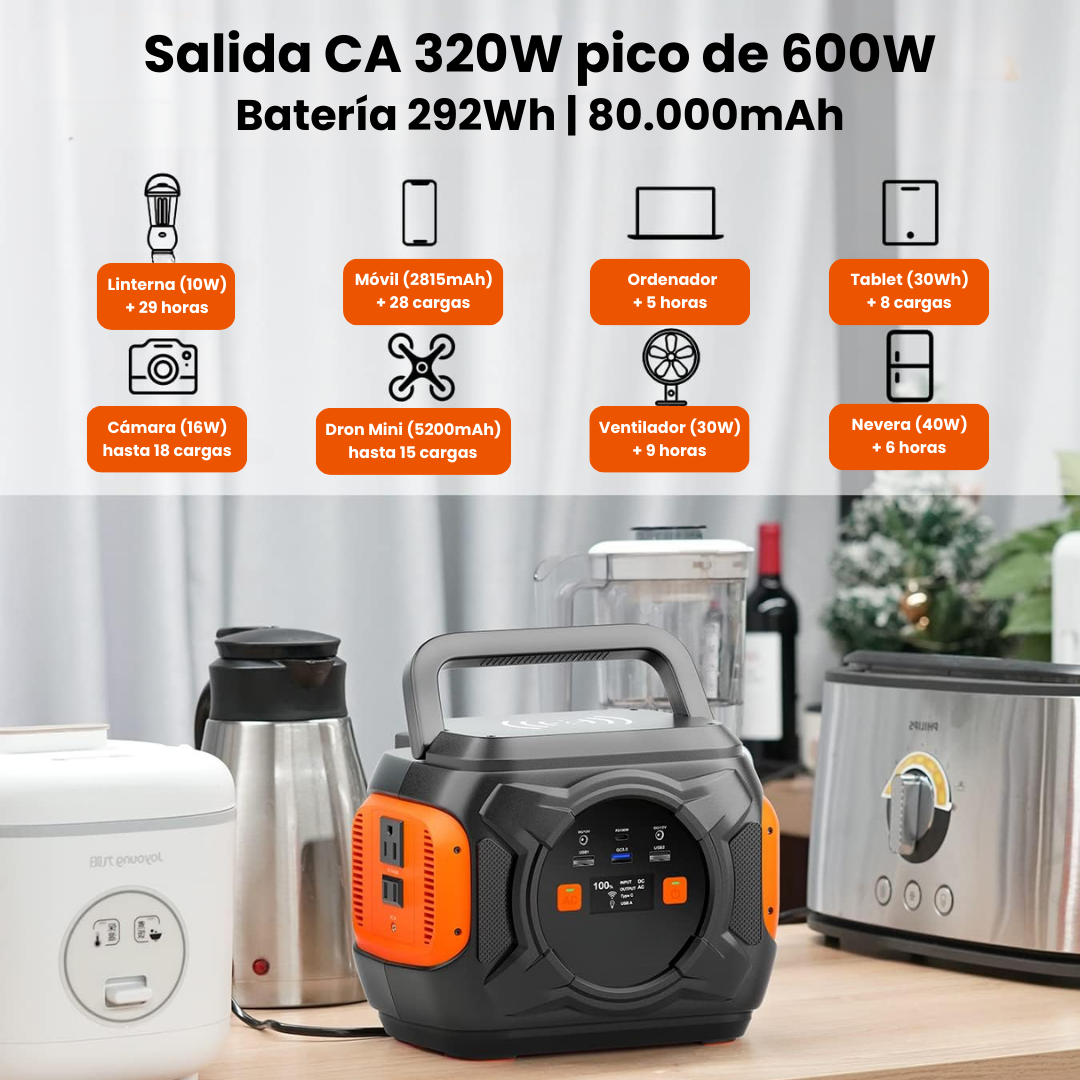 Estación de Energía Portátil A301 | 320 W, 292 Wh