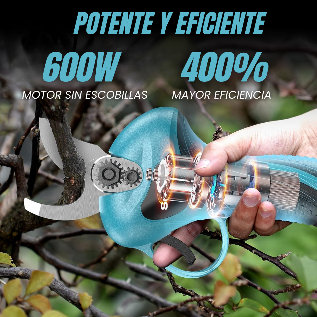 Tijera de Poda Eléctrica Portátil con Pértiga de Extensión