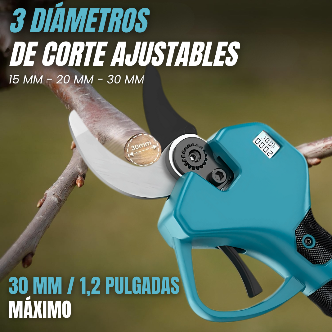 Tijera de Poda Eléctrica Portátil con Pértiga de Extensión