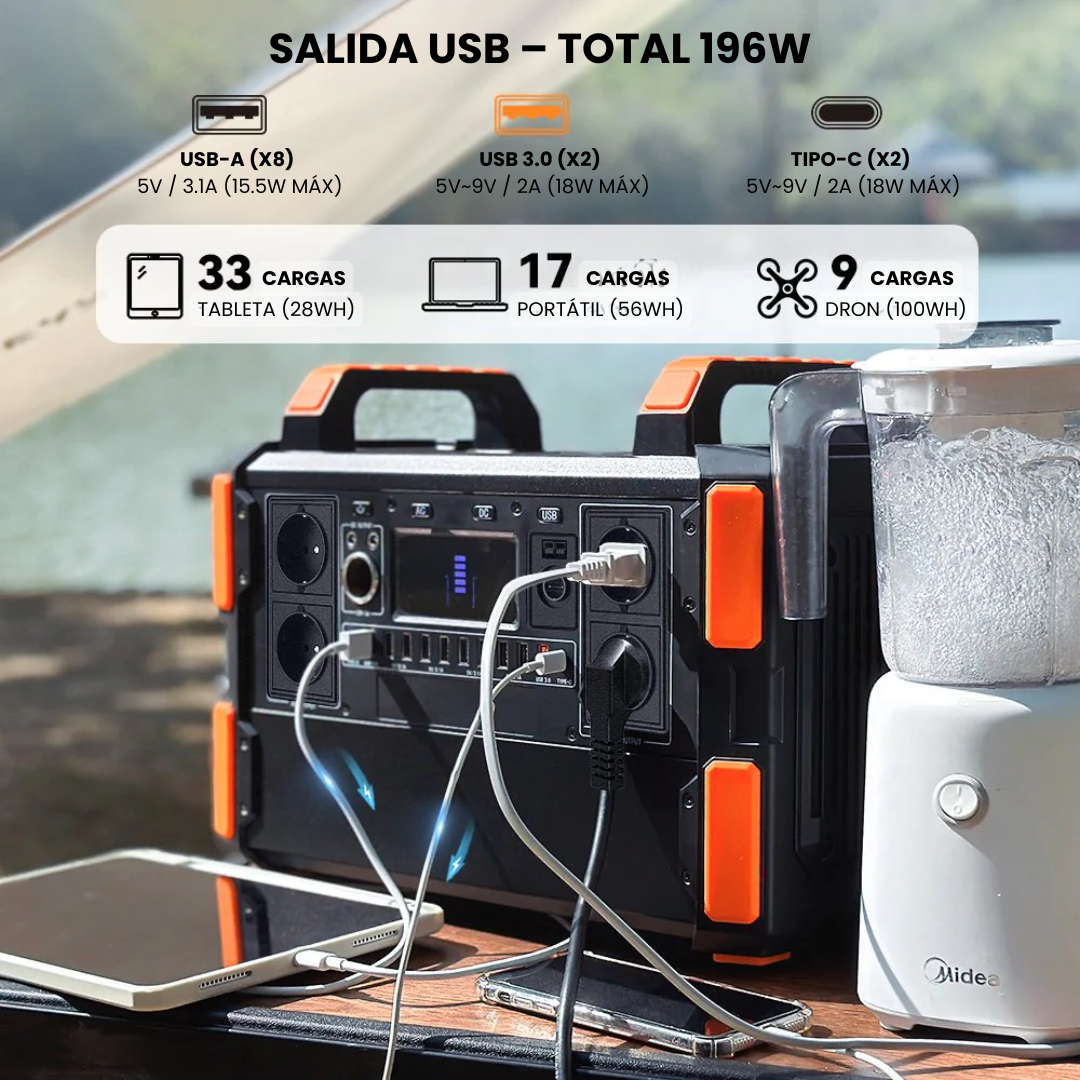 Estación de Energía Portátil F132 | 1000 W, 1048 Wh