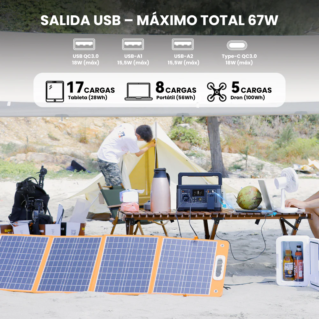 Estación de Energía Portátil P63 | 500 W, 520 Wh