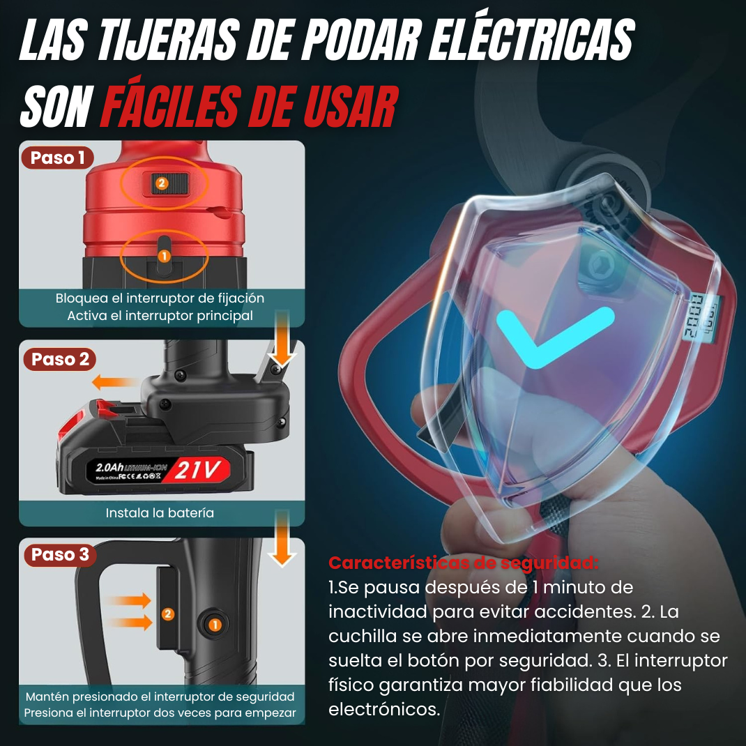 Tijeras de Podar a Batería