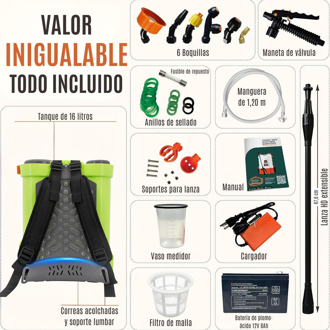 Mochila Pulverizadora a Batería 16L