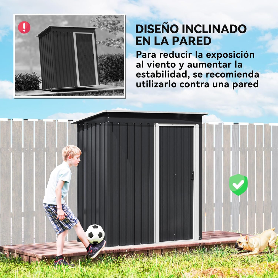 Caseta de Jardín y Cobertizo Exterior de Metal 1,16 m²