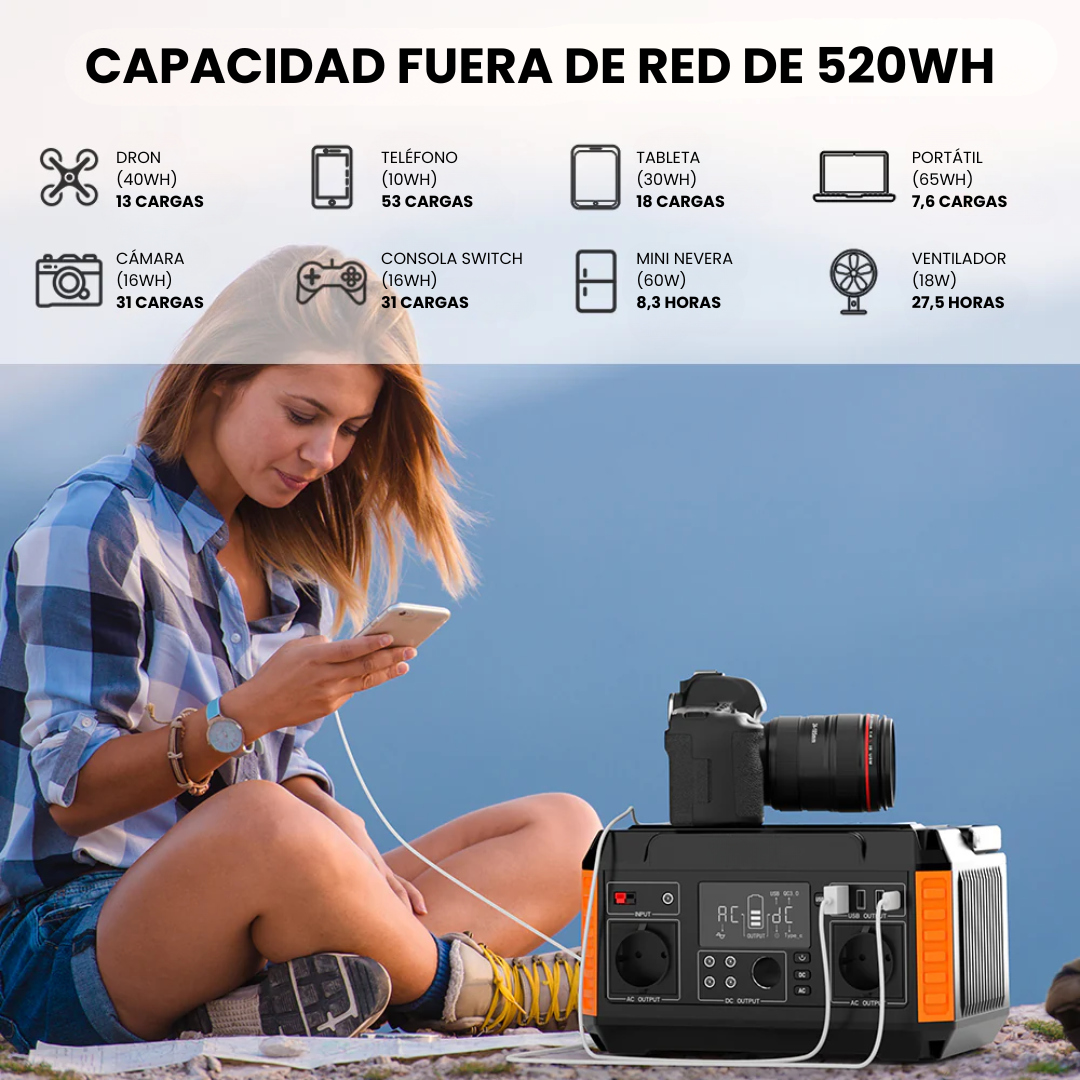 Estación de Energía Portátil P60 | 560 W, 520 Wh