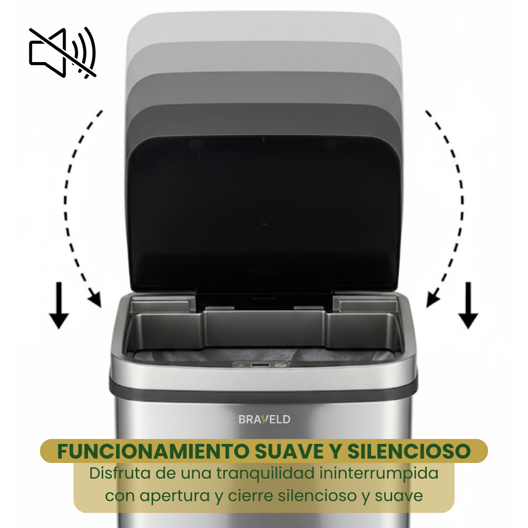 Cubo de Basura Inteligente con Apertura Automática 30L