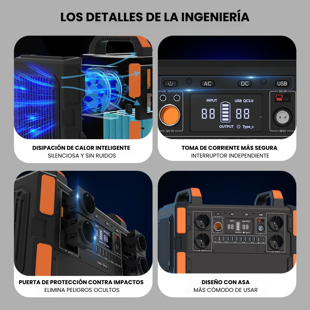 Estación de Energía Portátil F132 | 1000 W, 1048 Wh