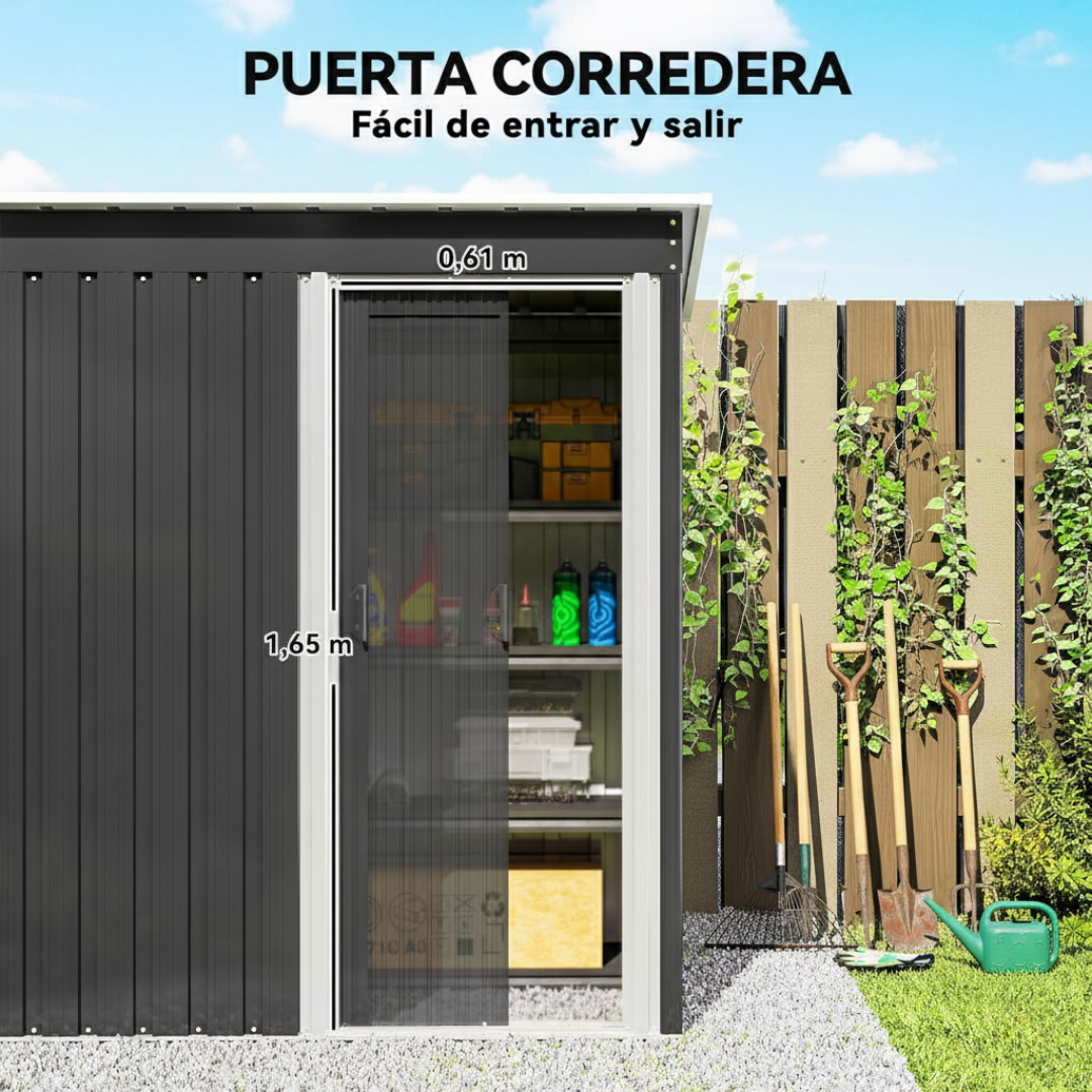 Caseta de Jardín y Cobertizo Exterior de Metal 1,16 m²