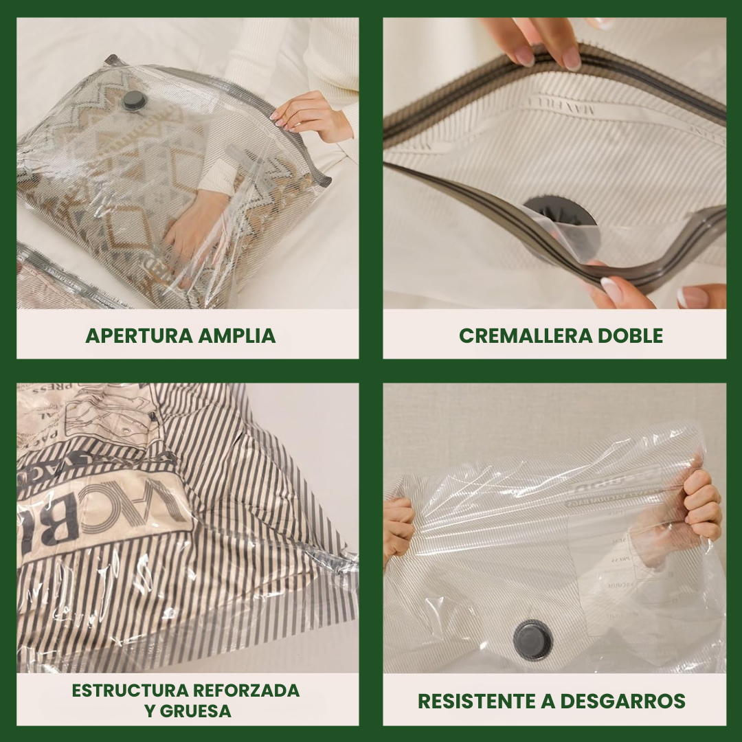 Bolsas al Vacío para Ropa con Bomba Inalámbrica