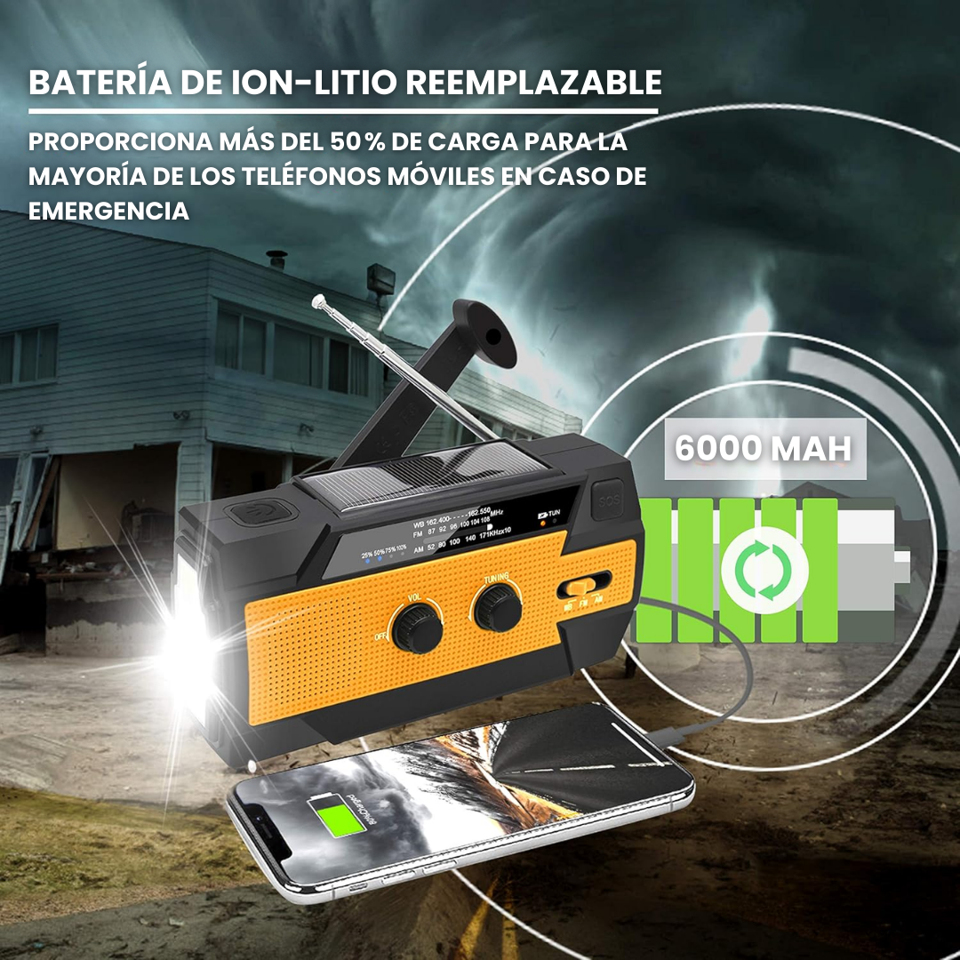 Radio de Emergencia 4 en 1 con Power Bank