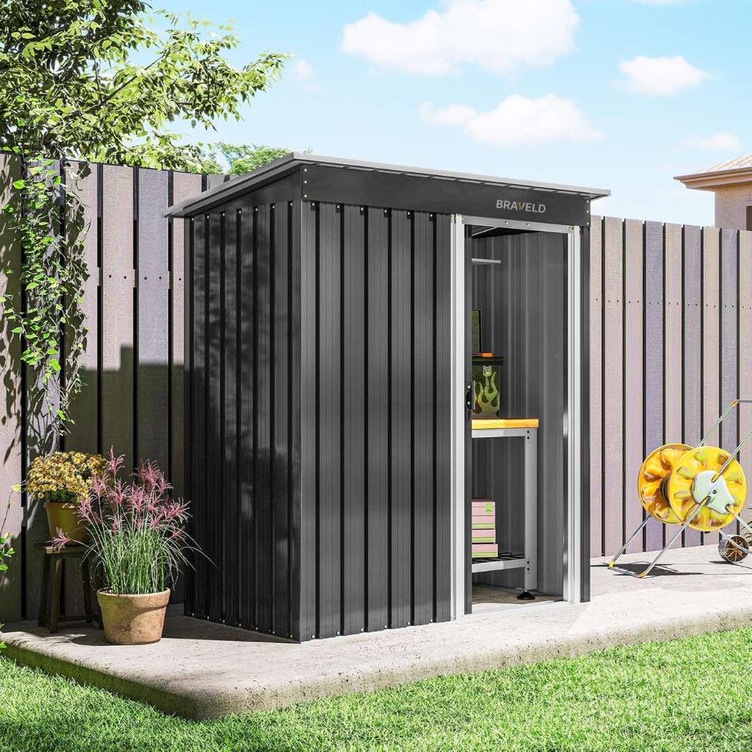 Caseta de Jardín y Cobertizo Exterior de Metal 1,16 m²