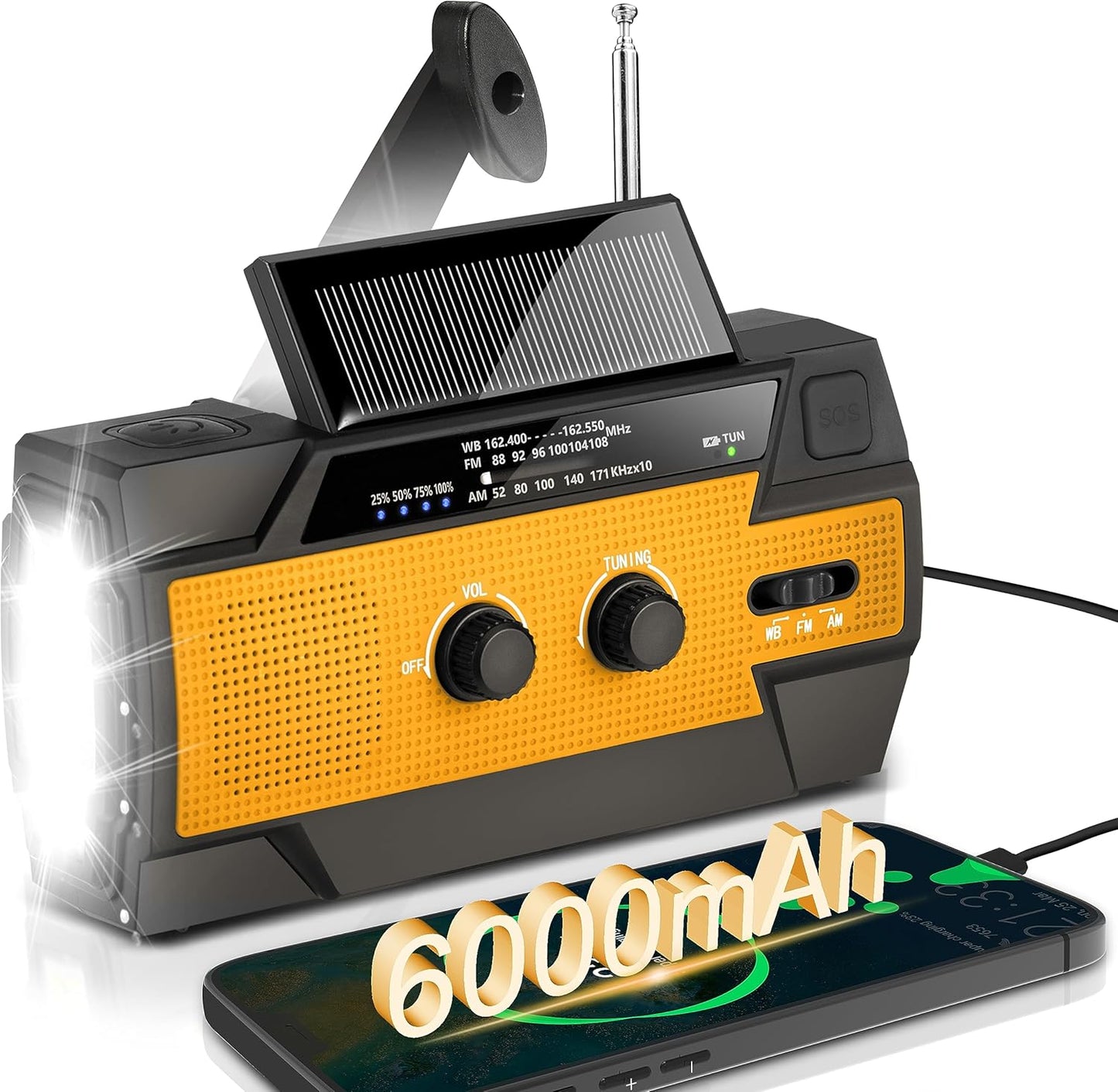 Radio de Emergencia 4 en 1 con Power Bank