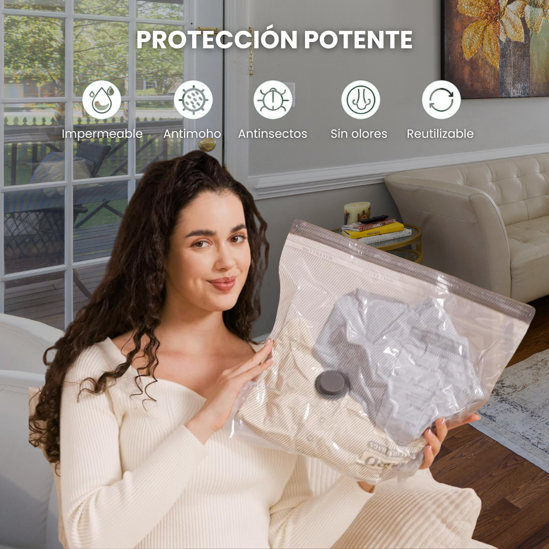 Bolsas al Vacío para Ropa con Bomba Inalámbrica