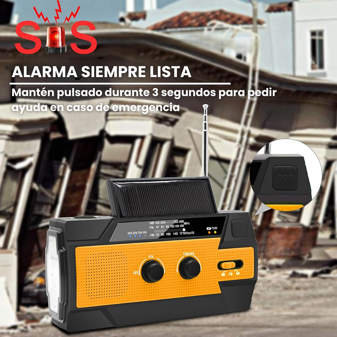 Radio de Emergencia 4 en 1 con Power Bank