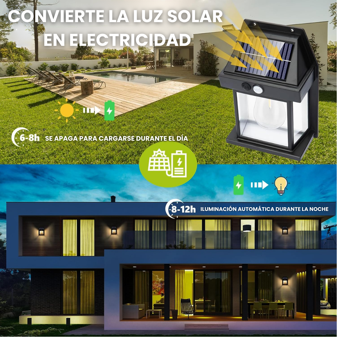 Lámpara Solar de Pared con Sensor de Movimiento