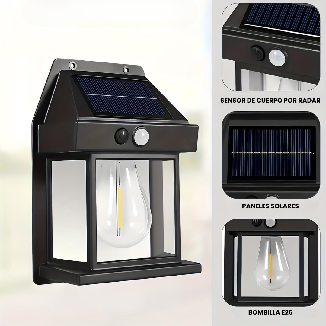 Lámpara Solar de Pared con Sensor de Movimiento