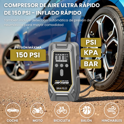 Arrancador para Coches con Compresor de Aire