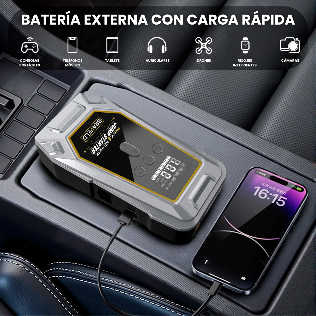Arrancador para Coches con Compresor de Aire