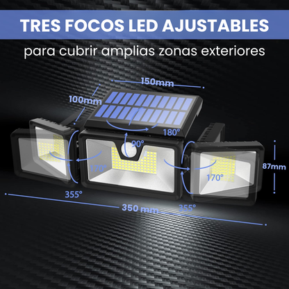 Lámpara Solar LED con Sensor de Movimiento y Control por App Móvil