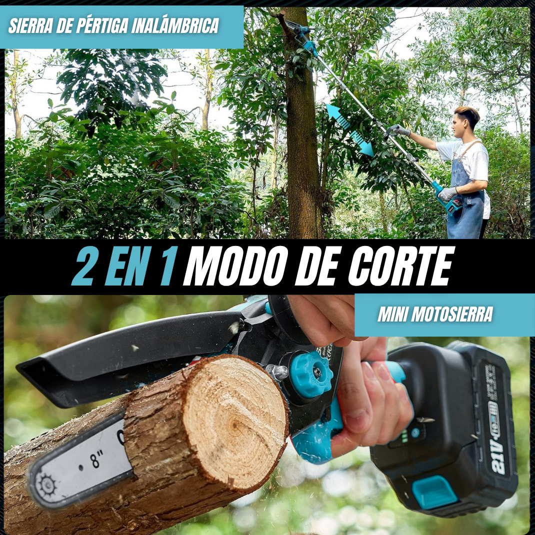 Tijera de Poda y Motosierra eléctrica con pértiga