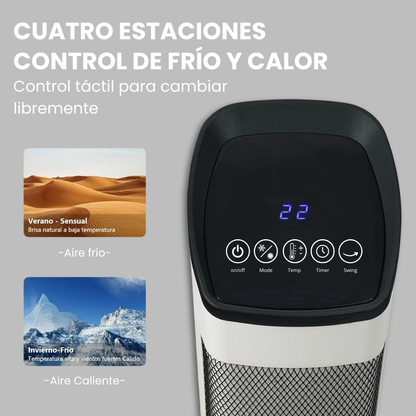 Calefactor Cerámico de Torre Efecto Llama