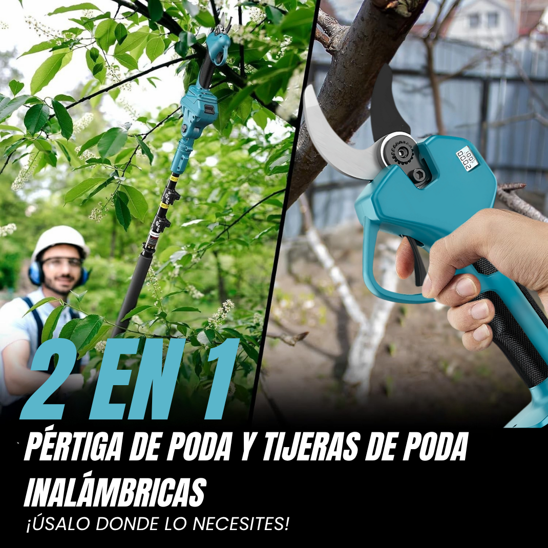 Tijera de Poda y Motosierra eléctrica con pértiga