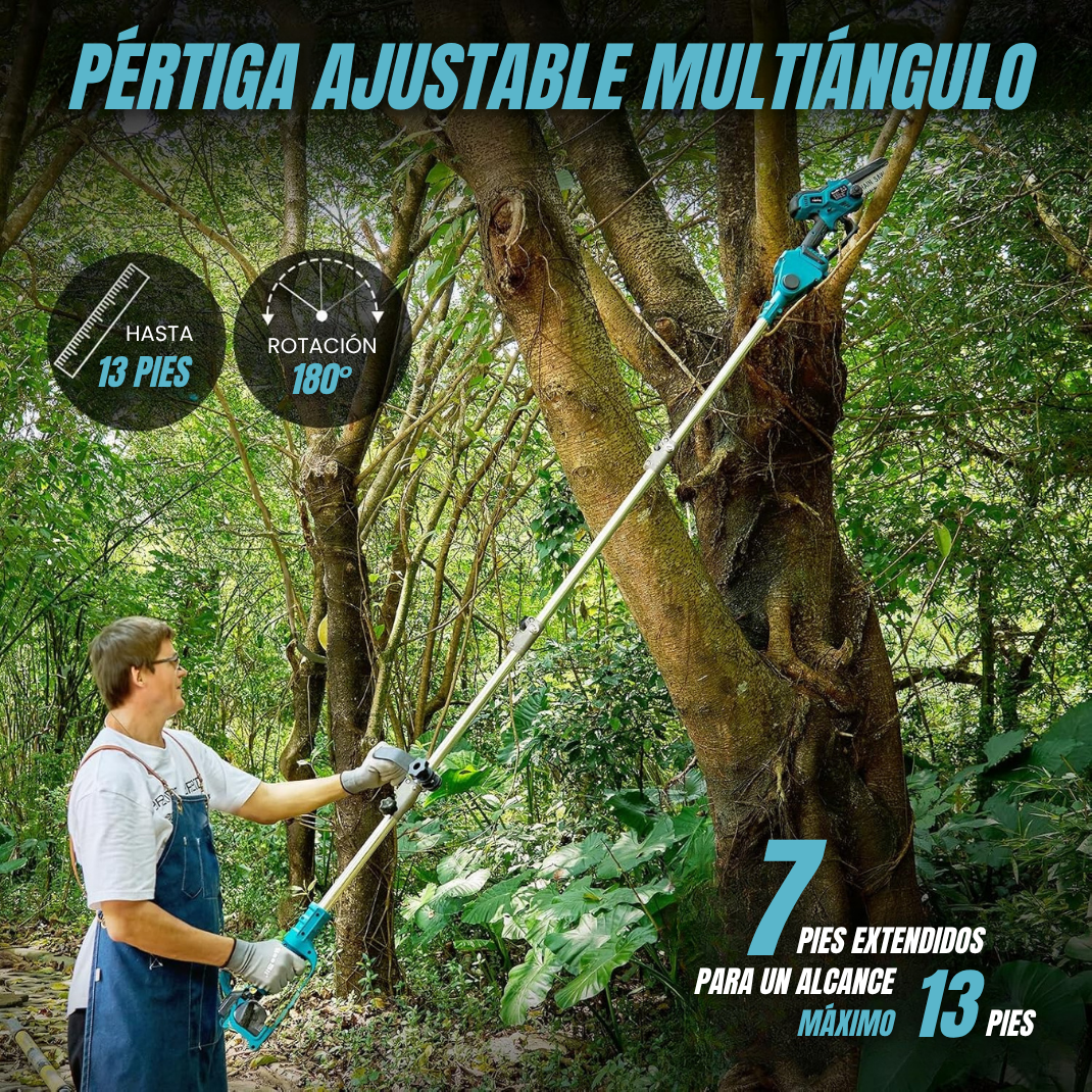 Tijera de Poda y Motosierra eléctrica con pértiga