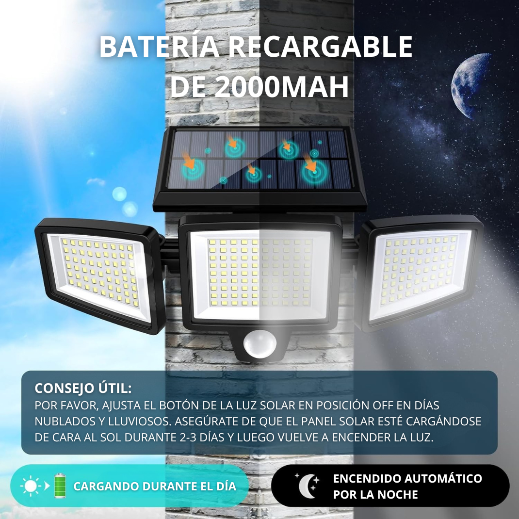 Lámpara Solar Sin Cable Con Sensor de Movimiento