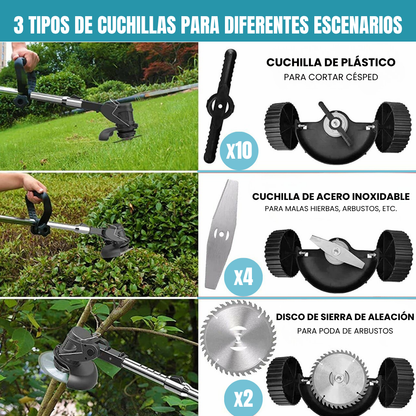 Kit 4 en 1 - Tijera, Mini Motosierra, Desbrozadora y Soplador