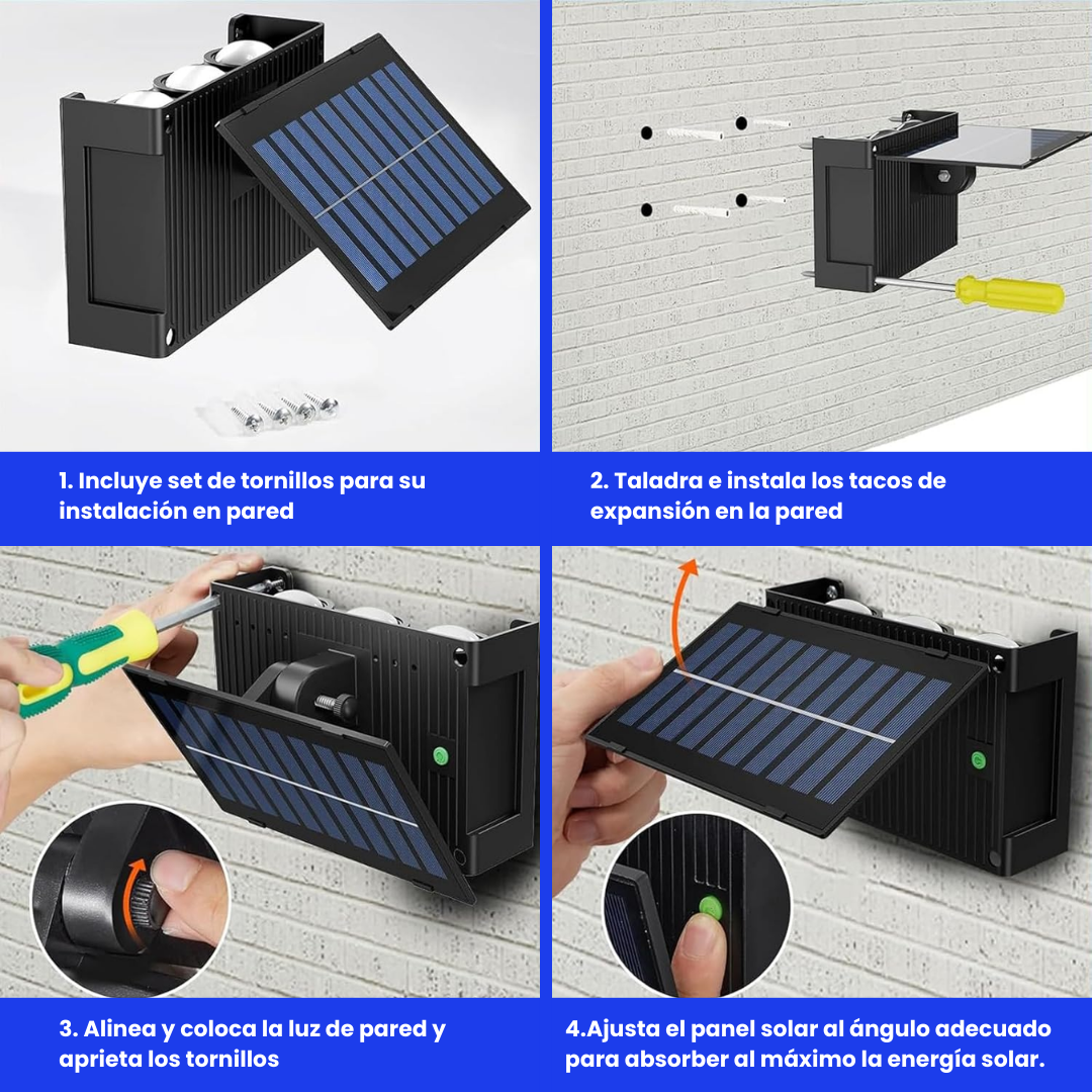 Lámpara Solar de Pared para Exterior