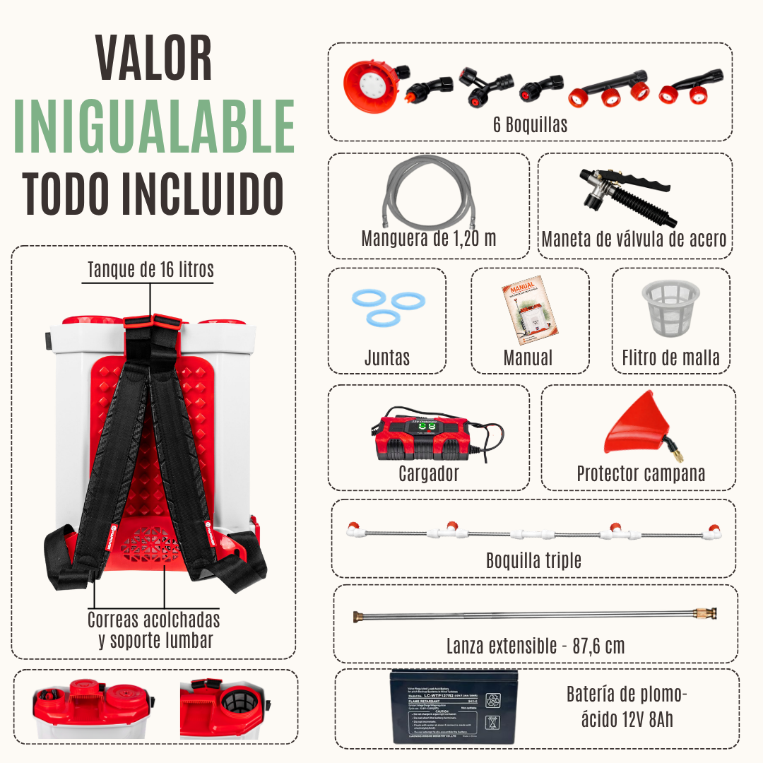 Mochila Pulverizadora a Batería 16L