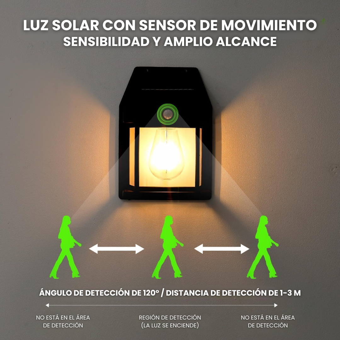 Lámpara Solar de Pared con Sensor de Movimiento