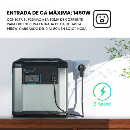Estación de Energía Portátil P25 Max de 2200 W y 1935 Wh