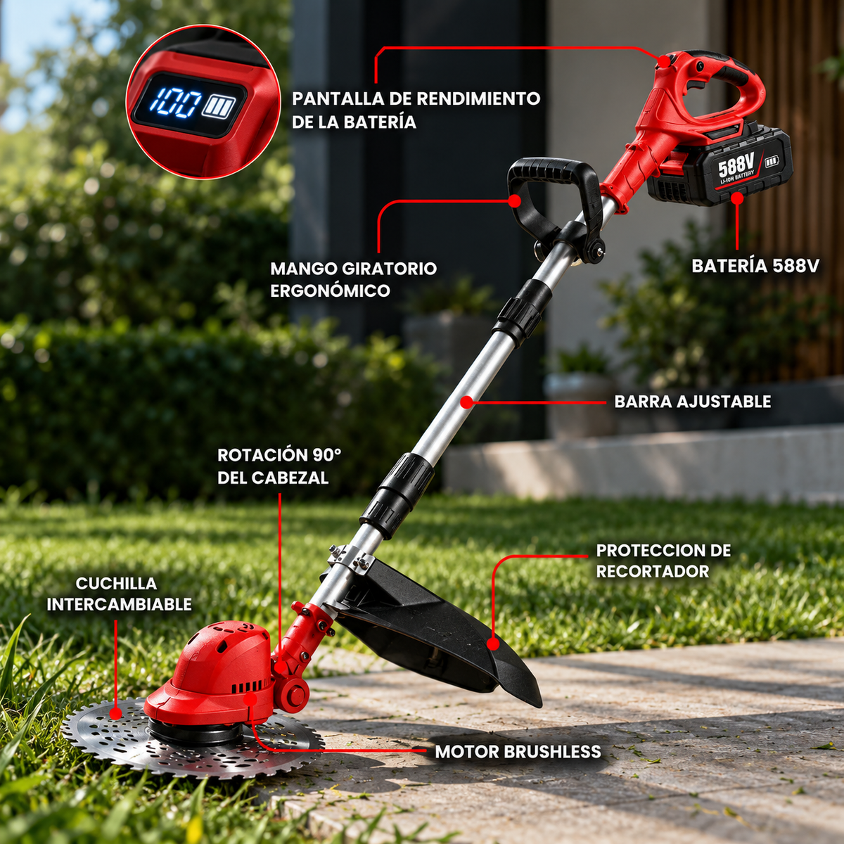 Desbrozadora a Batería Motor Brushless