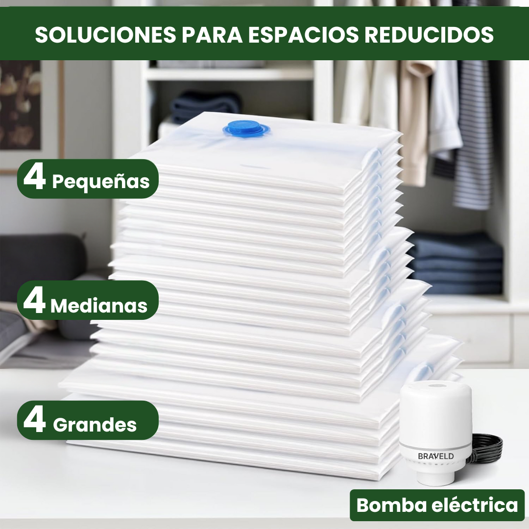 Bolsas al Vacío para Ropa con Bomba Eléctrica