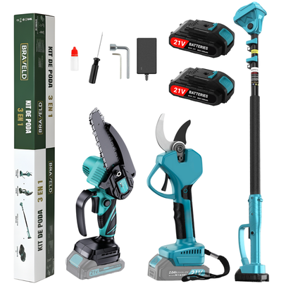 Tijera de Poda Eléctrica Portátil con Pértiga de Extensión