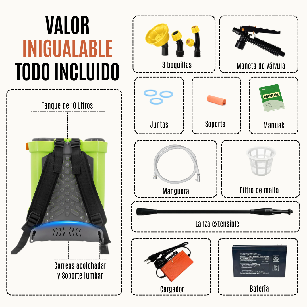 Mochila Pulverizadora a Batería 10L