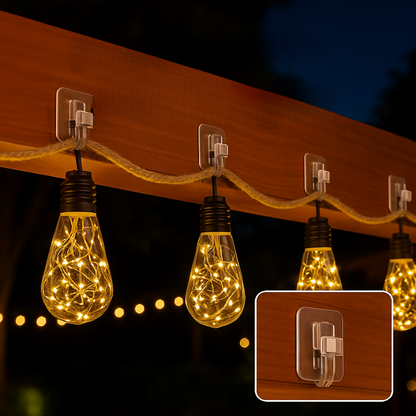 Guirnalda Solar LED con Cuerda de Cáñamo